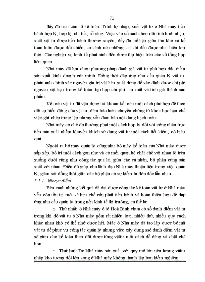 image for page Hoàn thiện công tác kế toán nguyên vật liệu và công cụ dụng cụ tại Nhà máy ô tô Hòa Bình 1