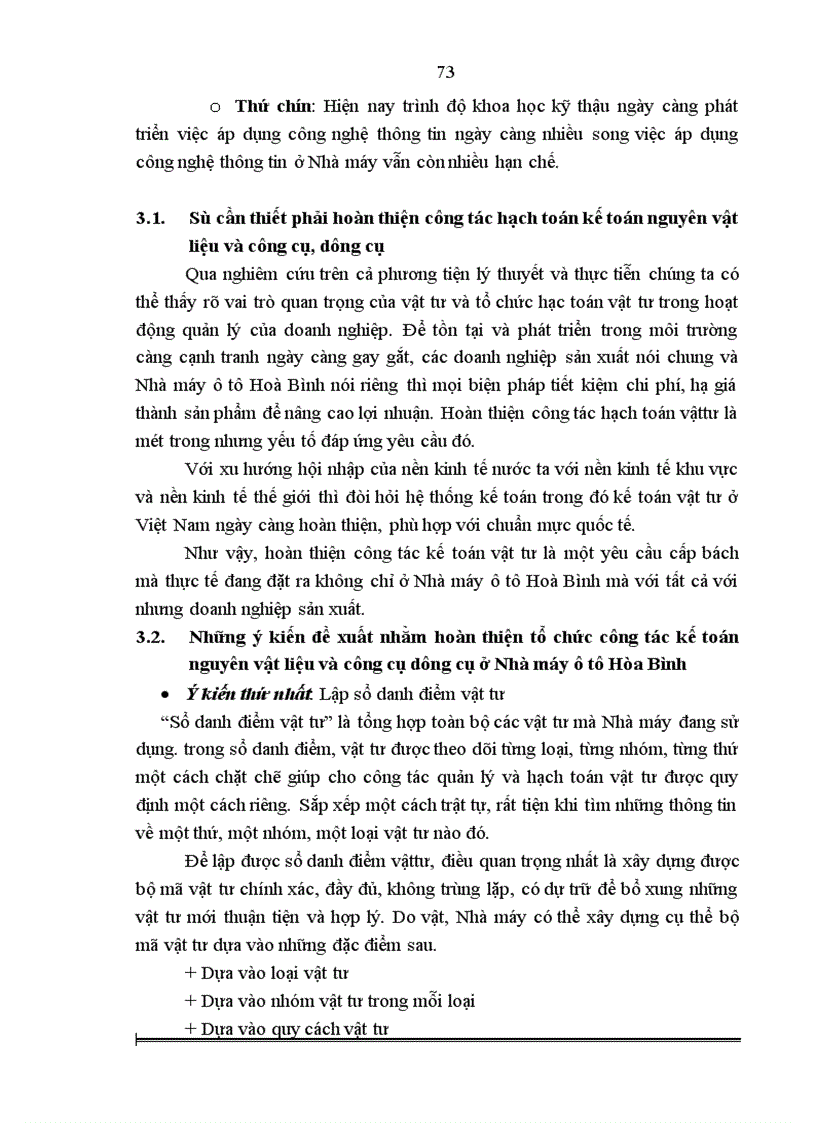 image for page Hoàn thiện công tác kế toán nguyên vật liệu và công cụ dụng cụ tại Nhà máy ô tô Hòa Bình 1