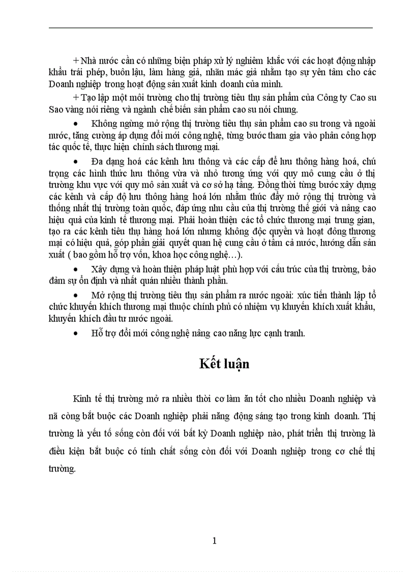 image for page Một số biện pháp nhằm phát triển thị trường tiêu thụ sản phẩm của Công ty Cao Su Sao Vàng