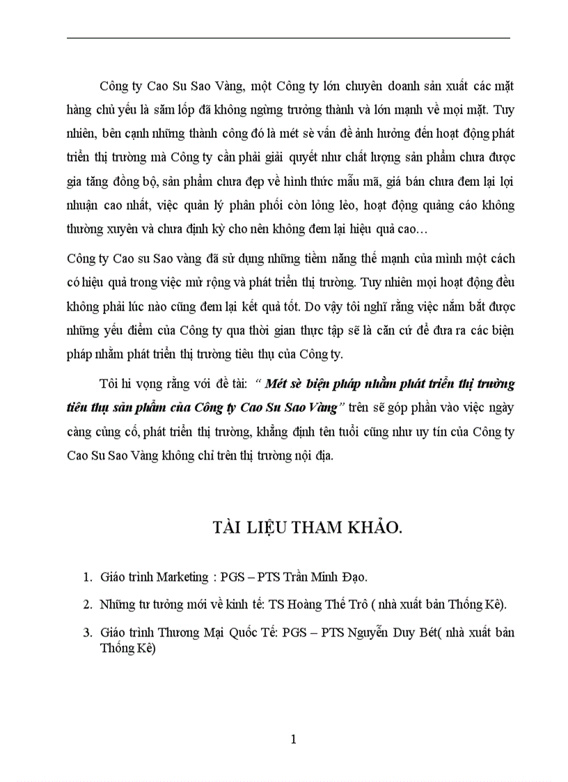 image for page Một số biện pháp nhằm phát triển thị trường tiêu thụ sản phẩm của Công ty Cao Su Sao Vàng
