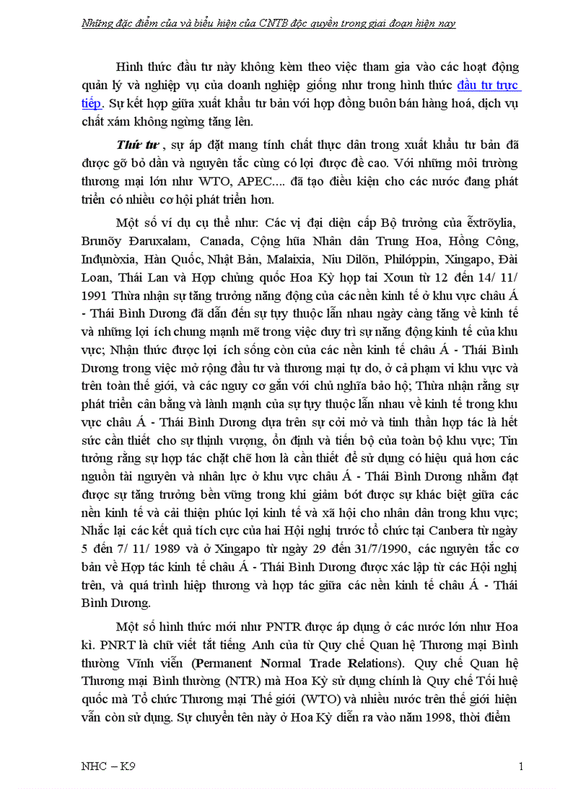 image for page Những đặc điểm của và biểu hiện của CNTB độc quyền trong giai đoạn hiện nay