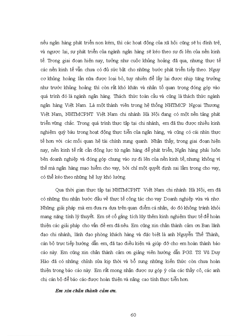 image for page Nâng cao chất lượng cho vay đối với doanh nghiệp nhỏ và vừa của ngân hàng thương mại cổ phần Ngoại thương Việt Nam chi nhánh Hà Nội