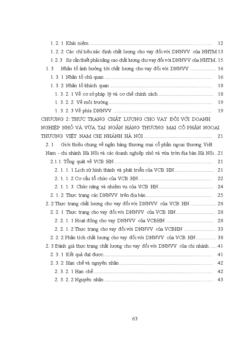 image for page Nâng cao chất lượng cho vay đối với doanh nghiệp nhỏ và vừa của ngân hàng thương mại cổ phần Ngoại thương Việt Nam chi nhánh Hà Nội