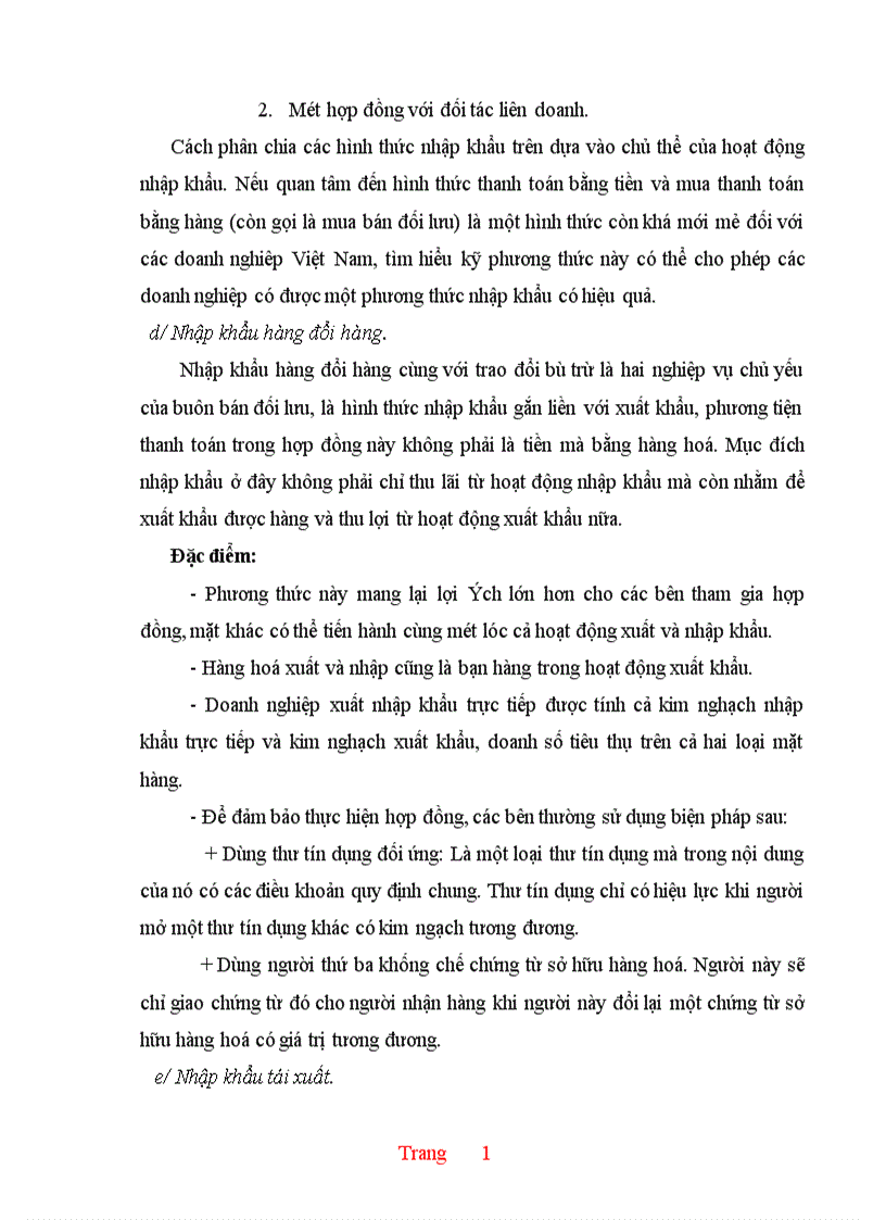 image for page Thực trạng và một số giải pháp hoàn thiện hoạt động nhập khẩu ở Công ty XNK và kỹ thuật bao bì