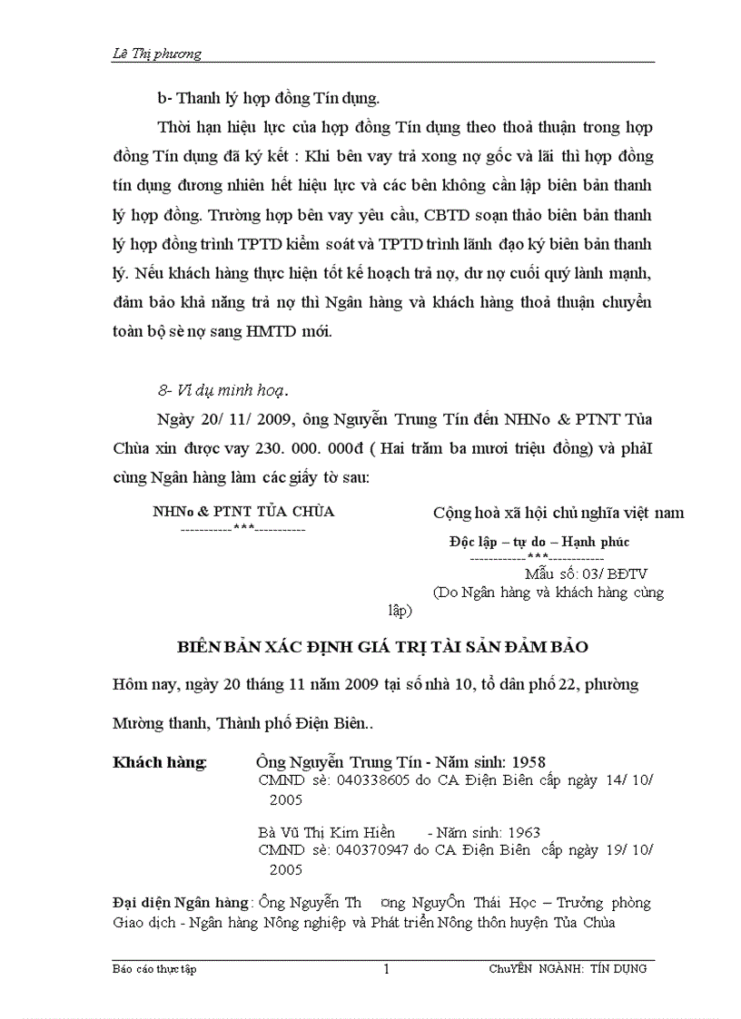 image for page Báo cáo thực tập tại NHNo PTNT huyện Tủa Chựa