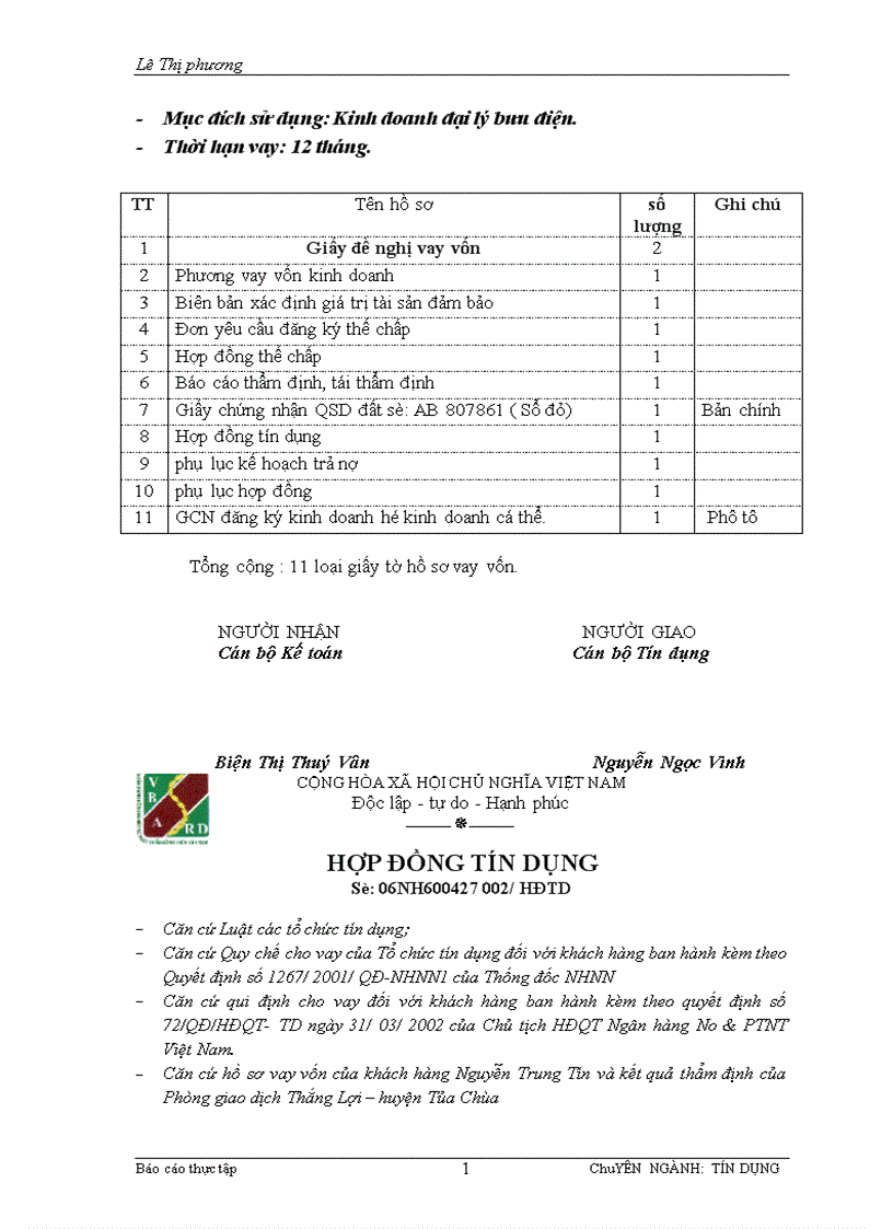 image for page Báo cáo thực tập tại NHNo PTNT huyện Tủa Chựa