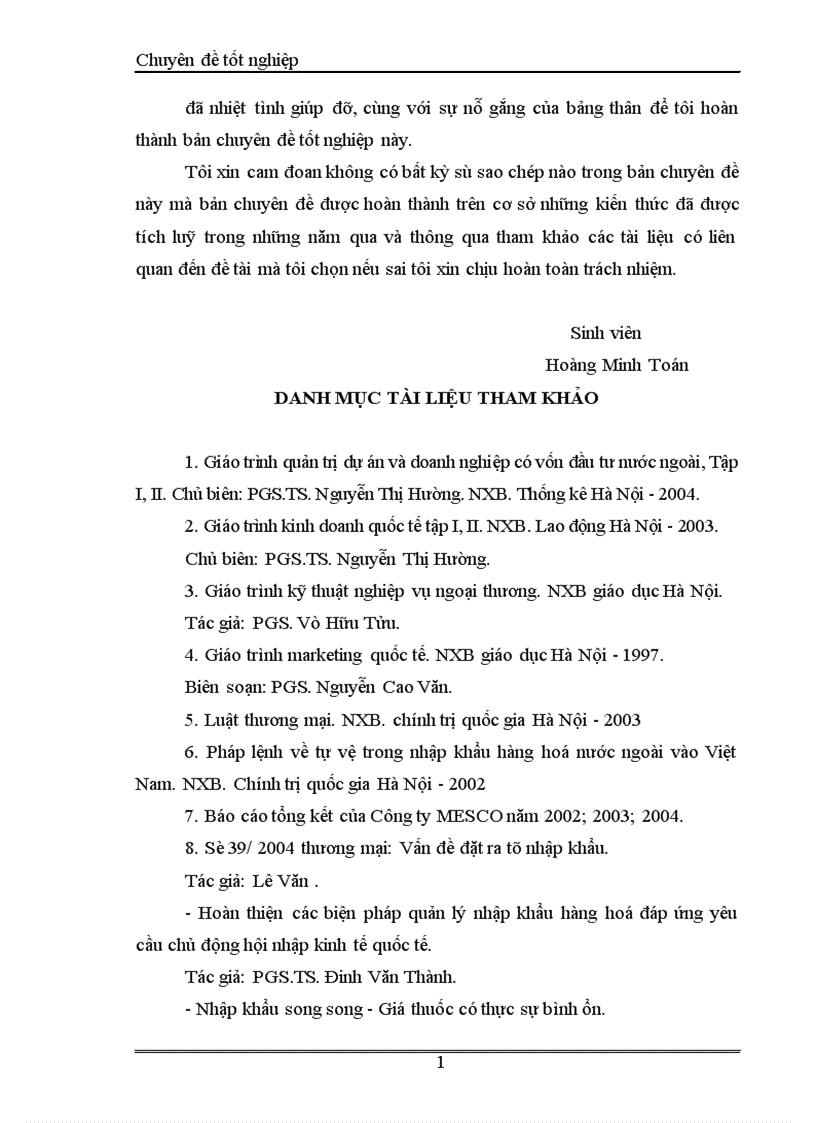 image for page Một số giải pháp nhằm hoàn thiện hoạt động nhập khẩu của Công ty MESCO