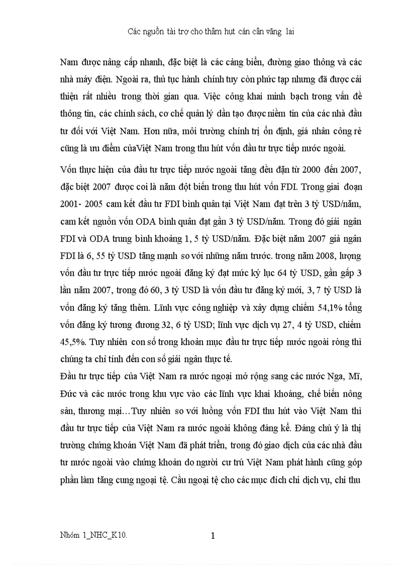 image for page Các nguồn tài trợ thâm hụt cán cân vãng lai