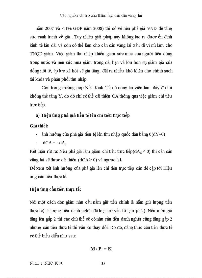 image for page Các nguồn tài trợ thâm hụt cán cân vãng lai