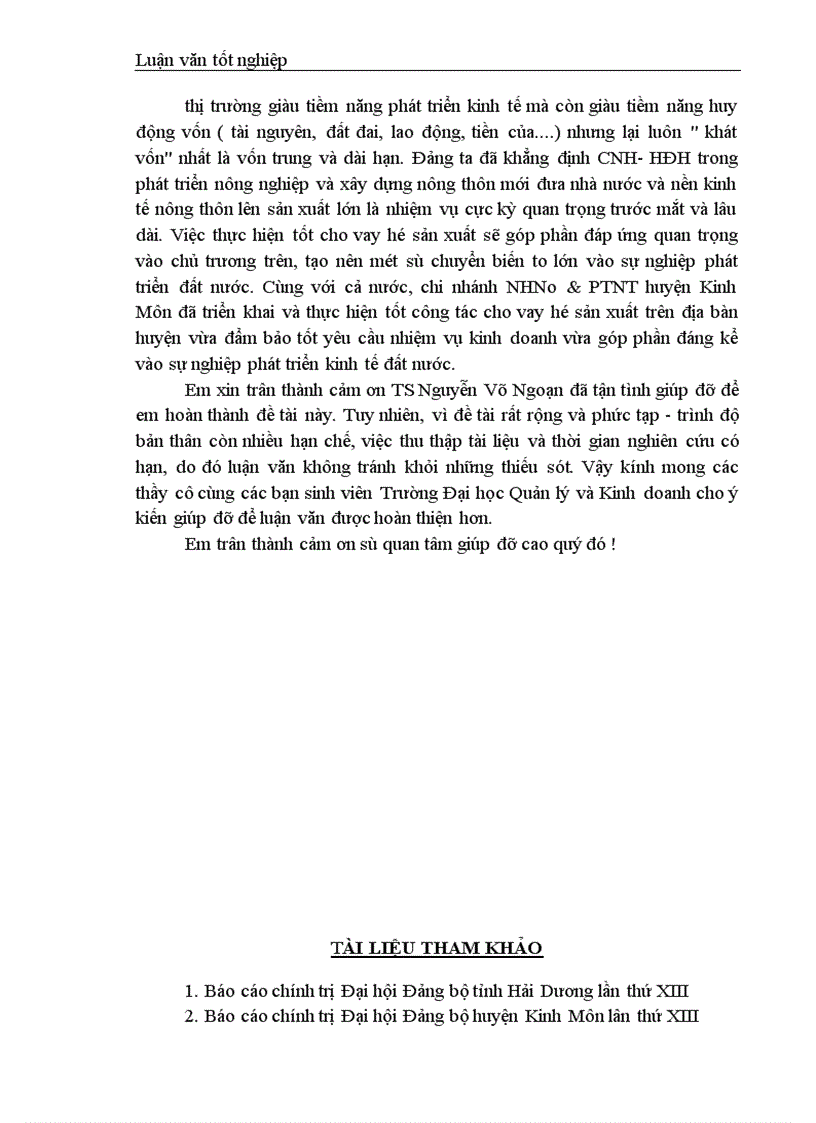 image for page Giải pháp nâng cao hiệu quả cho vay đối với hộ sản xuất ở Ngân hàng nông nghiệp huyện Kinh Môn tỉnh Hải Dương 1