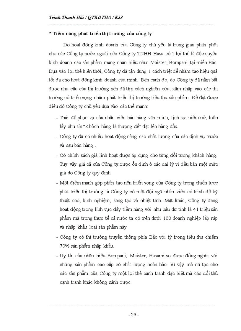 image for page Phân tích tình hình thị trường của Công ty TNHH Hasa