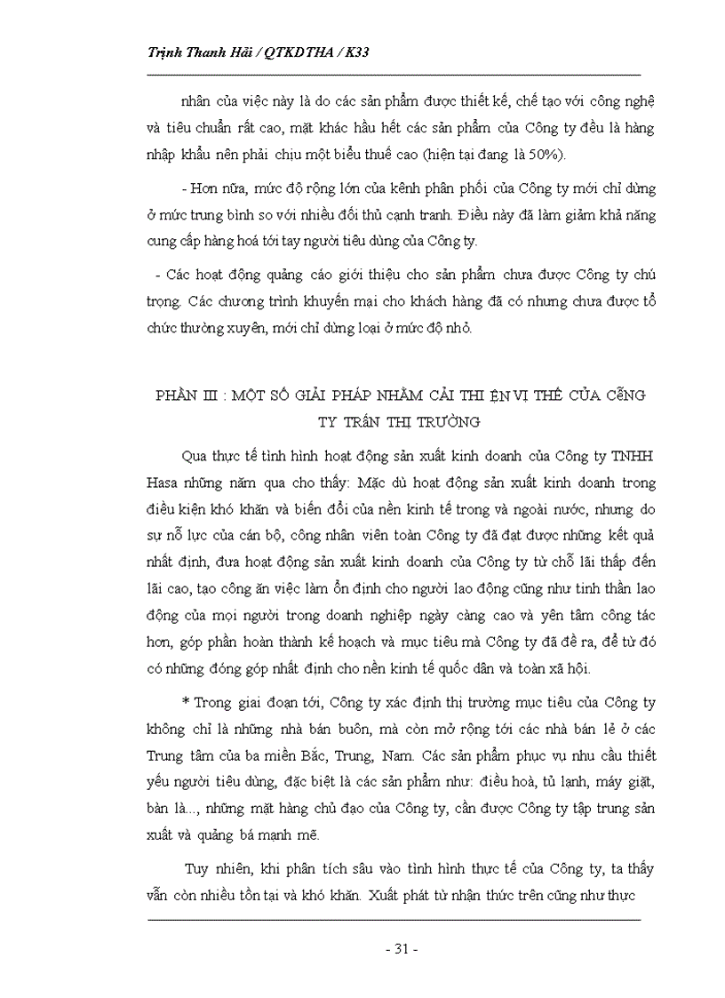 image for page Phân tích tình hình thị trường của Công ty TNHH Hasa