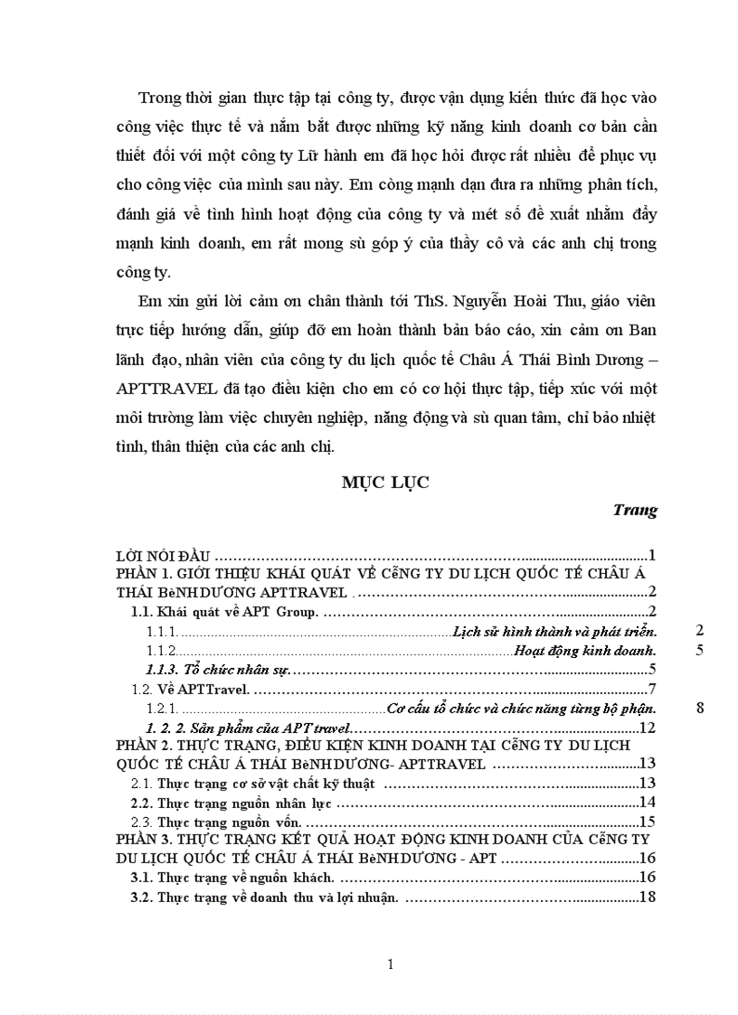 image for page Thực trạng điều kiện kinh doanh tại công ty du lịch quốc tế châu á Thái Bình Dương Apttravel