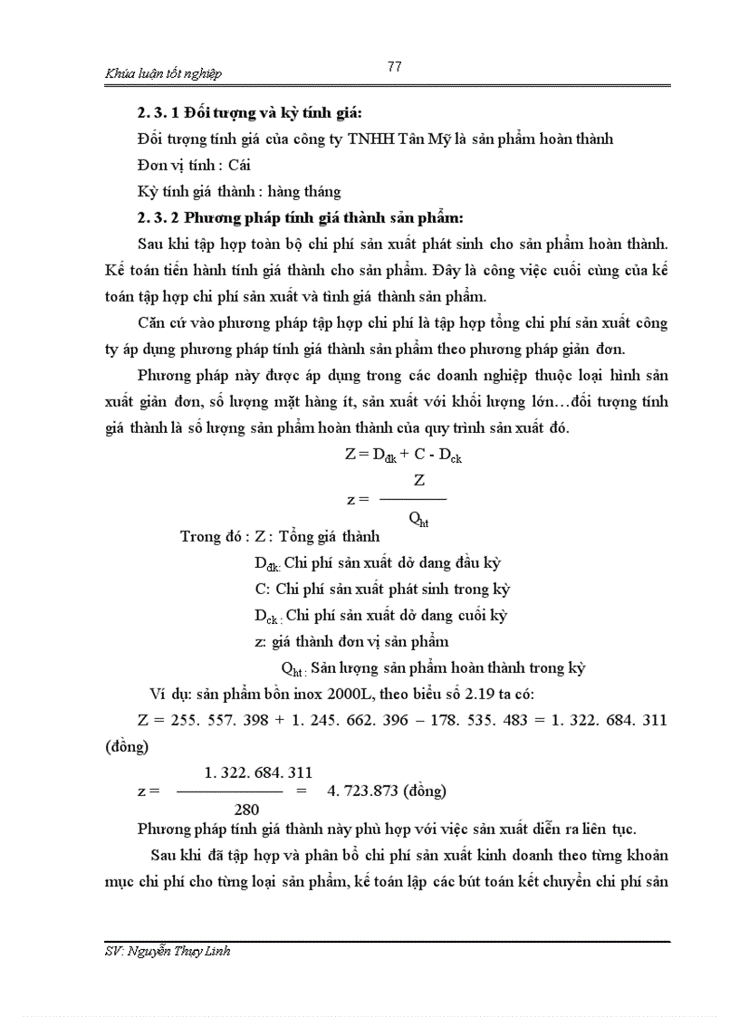 image for page Kế toán chi phí sản xuất và tính giá thành sản phẩm tại công ty TNHH Tân Mỹ