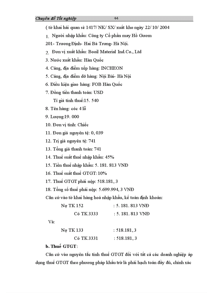 image for page Tổ chức công tác hạch toán nguyên vật liệu ở công ty Cổ phần may Hồ Gươm 1