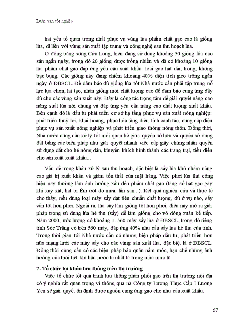 image for page Thực trạng và biện pháp thúc đẩy hoạt động xuất khẩu gạo ở Công ty Lương Thực Cấp I Lương Yên