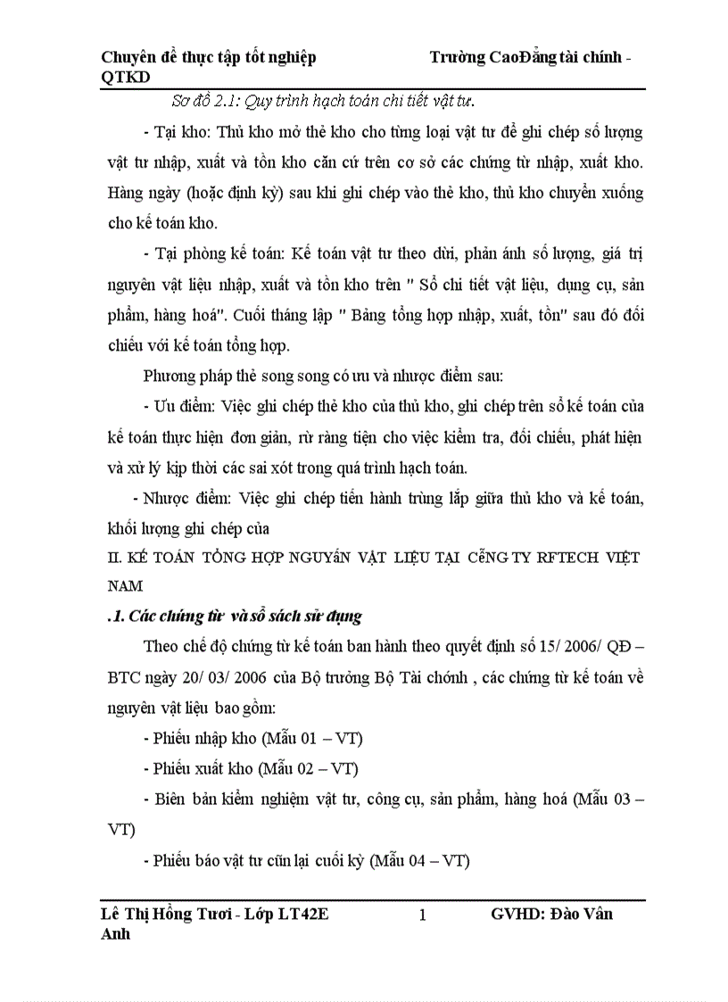 image for page Thực trạng kế toán nguyên vật liệu tại Công ty RFTECH VIỆT NAM