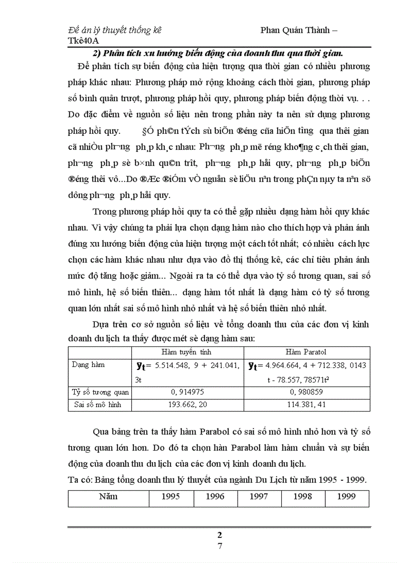 image for page Dãy số thời gian trong việc phân tích và dự đoán thống kê về Du Lịch