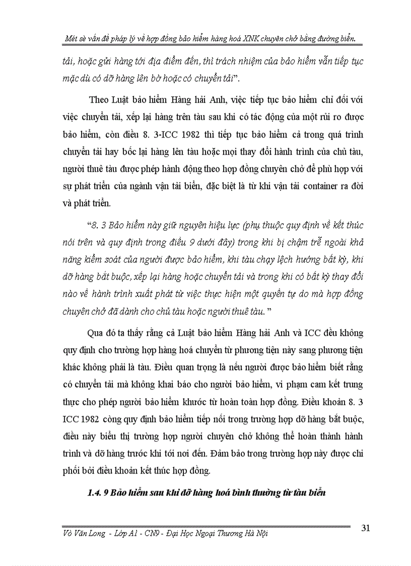 image for page Một số vấn đề pháp lý về hợp đồng bảo hiểm hàng hoá xuất nhập khẩu chuyên chở bằng đường biển