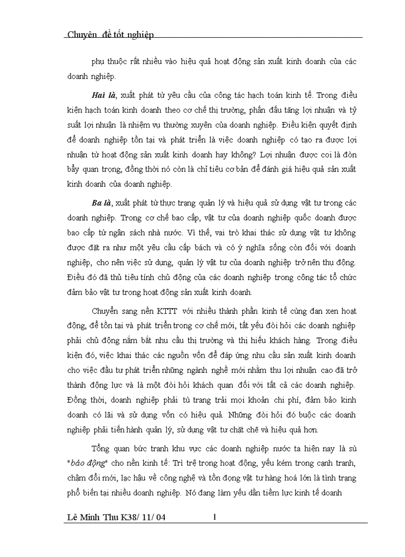 image for page Thực trạng và các giải pháp chủ yêú nâng cao hiệu quả tổ chức quản lý sử dụng vật tư tại Công ty cơ khí may Gia Lâm