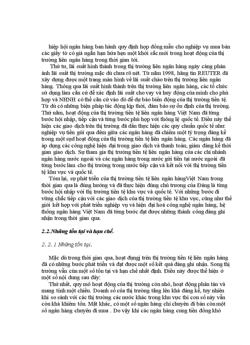 image for page Thực trạng hoạt động của thị trường liên ngân hàng Việt Nam