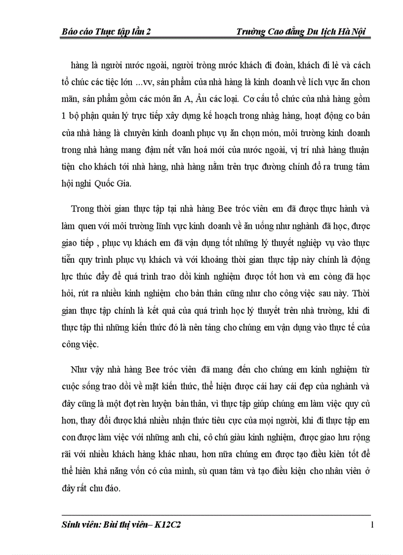 image for page Báo cáo thực tập về du lịch