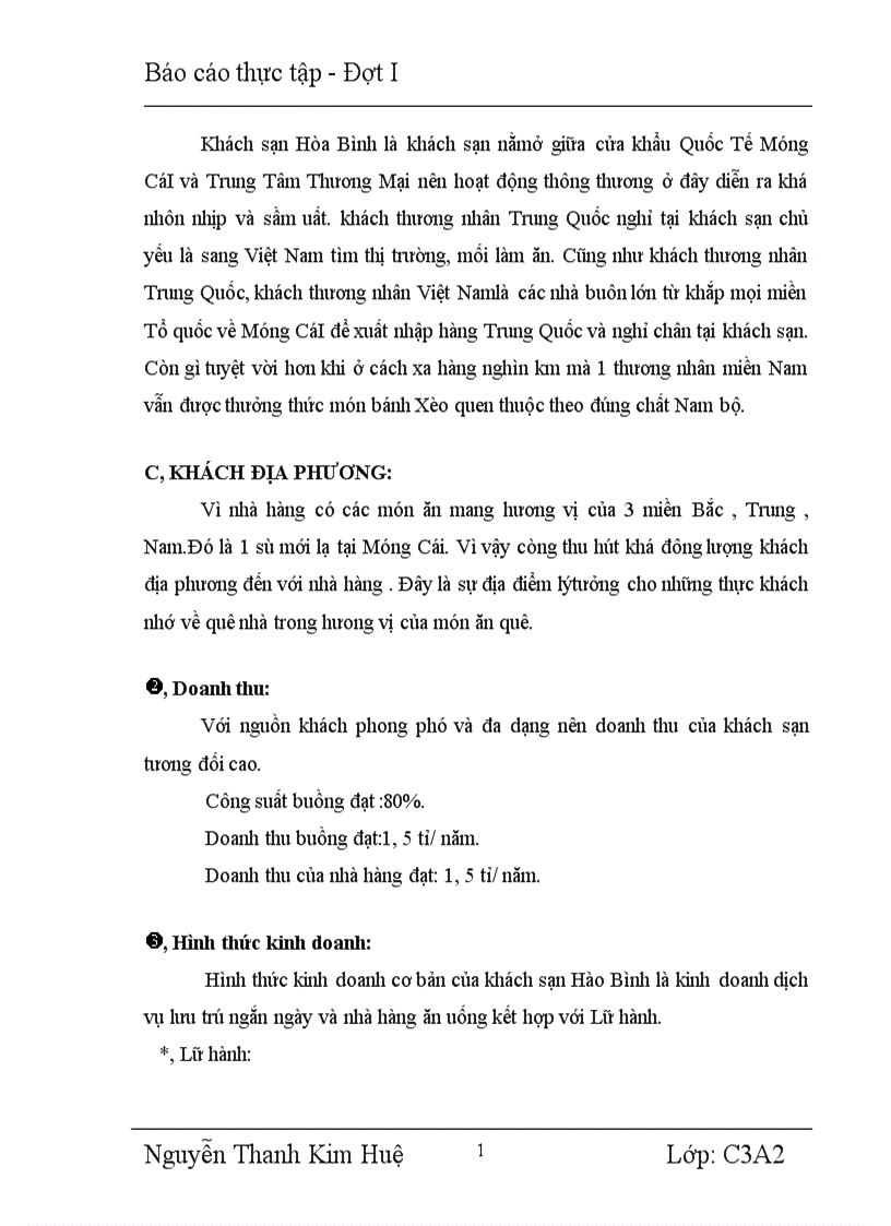 image for page Báo cáo thực tập tổng hợp tại Khách sạn Hòa Bình