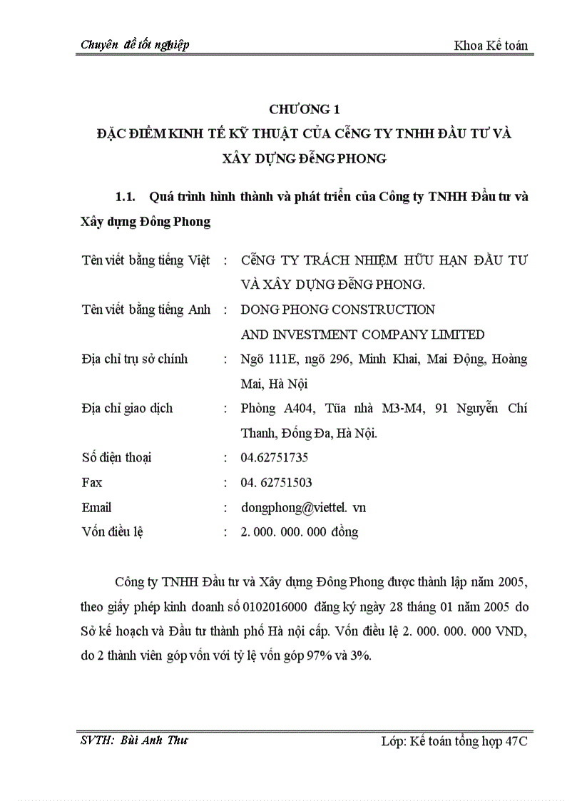 image for page Hoàn thiện công tác kế toán nguyên vật liệu tại Công ty TNHH Đầu tư và Xây dựng Đông Phong