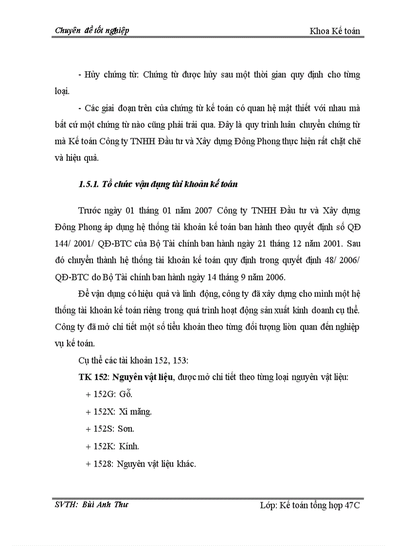 image for page Hoàn thiện công tác kế toán nguyên vật liệu tại Công ty TNHH Đầu tư và Xây dựng Đông Phong
