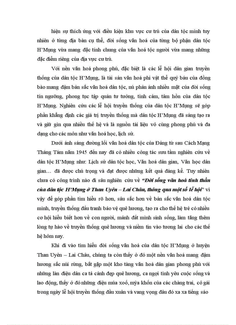 image for page Đời sống văn hoá tinh thần của dân tộc H Mông ở Than Uyên Lai Châu thông qua một số lễ hội