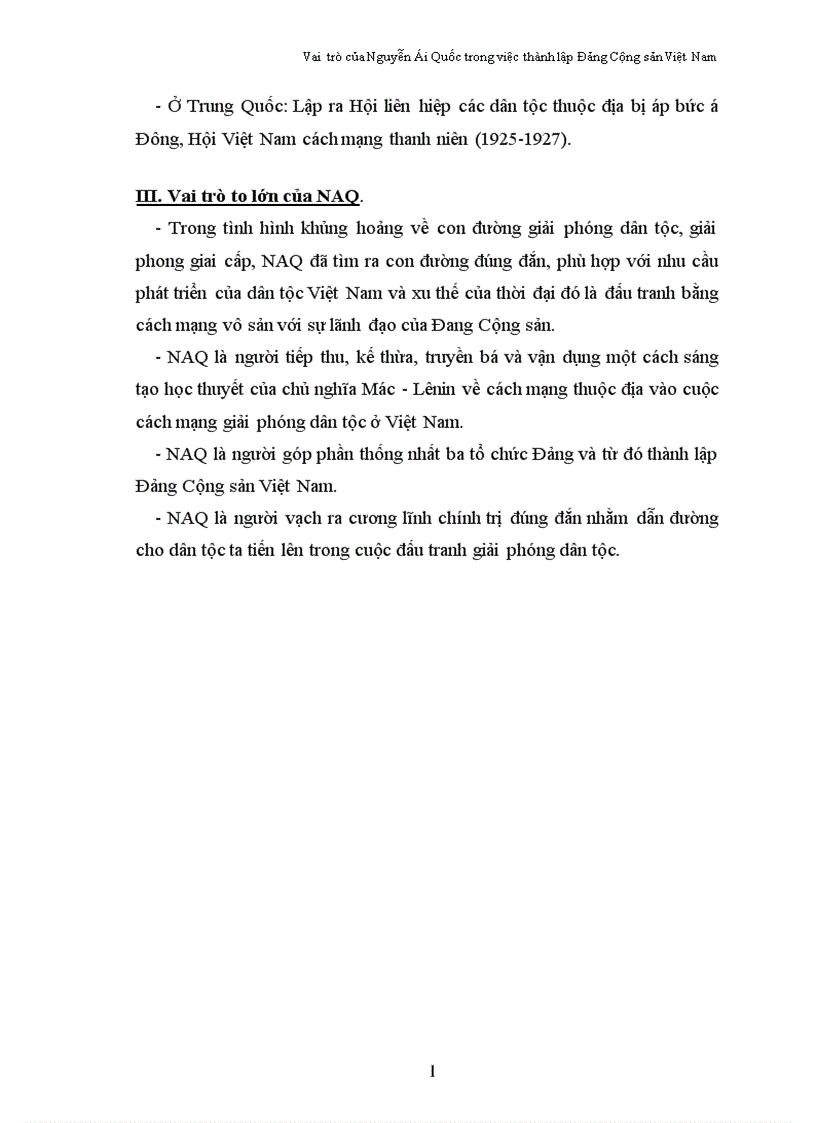 image for page Vai trò của Nguyễn ái Quốc trong việc thành lập Đảng Cộng sản Việt Nam