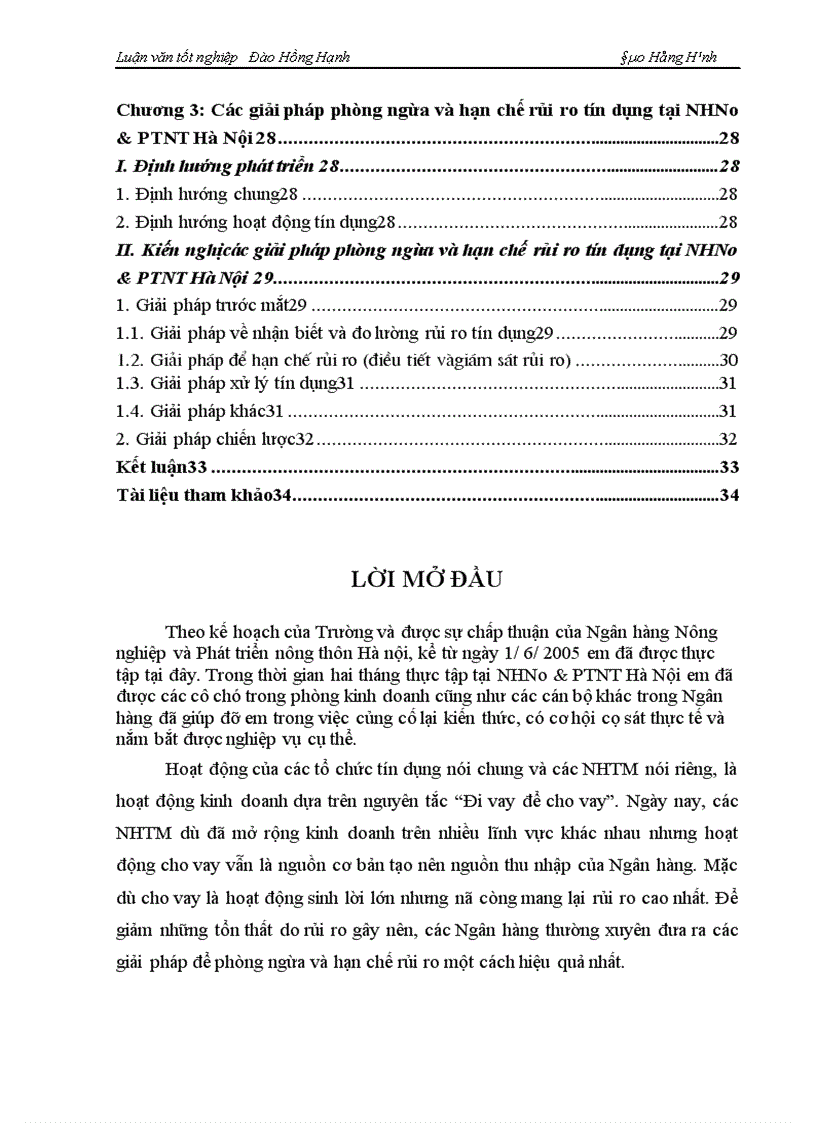 image for page Một số giải pháp phòng ngừa và hạn chế rủi ro tín dụng tại ngân hàng nông nghiệp và phát triển nông thôn Hà Nội 1