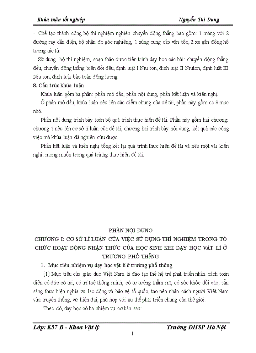 image for page Thiết kế chế tạo bộ thí nghiệm chuyển động thẳng để phục vụ dạy học phần cơ học trong chương trình SGK lớp 10 THPT 1