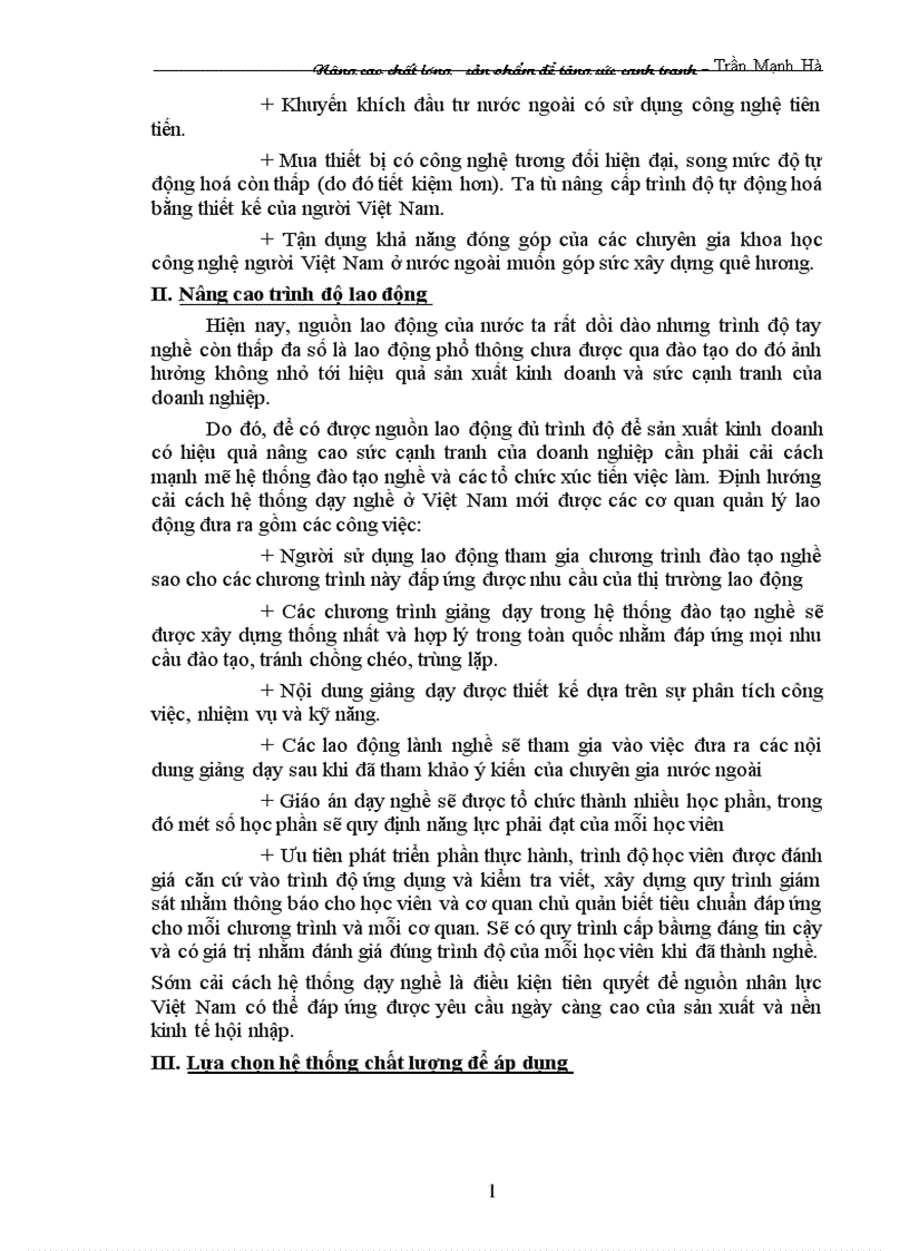 image for page Nâng cao chất lượng sản phẩm để tăng sức cạnh tranh