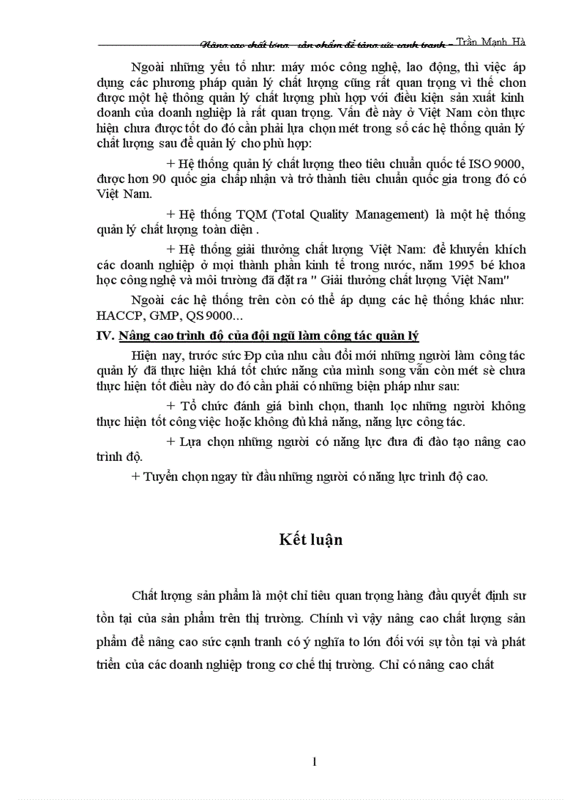 image for page Nâng cao chất lượng sản phẩm để tăng sức cạnh tranh