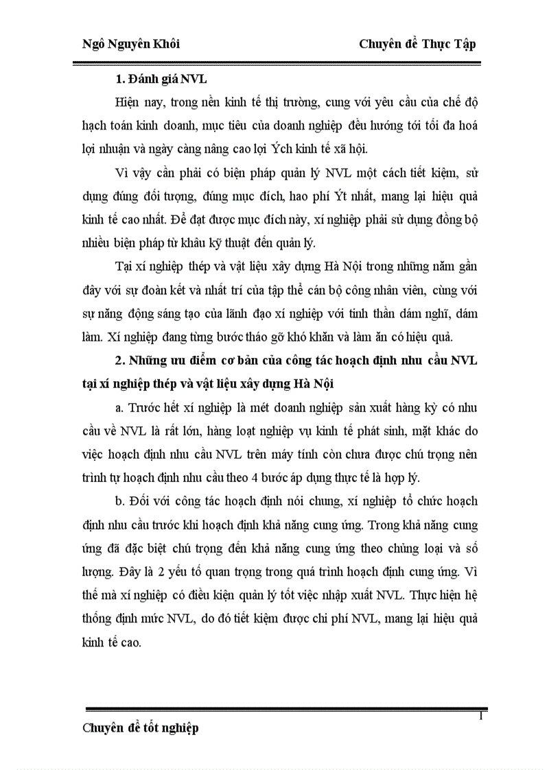 image for page Hoạch định nhu cầu nguyên vật liệu tại Xí nghiệp thép và vật liệu xây dựng Hà Nội 1