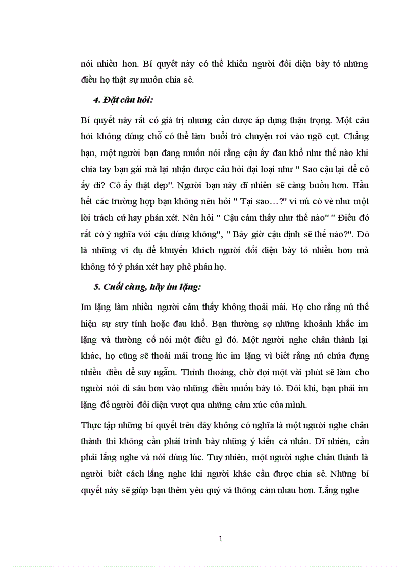 image for page Thế nào là lắng nghe và trong cuộc sống làm thế nào để con người tỏ rõ sự khôn khéo thông minh của mình trong việc lắng nghe người khác nói