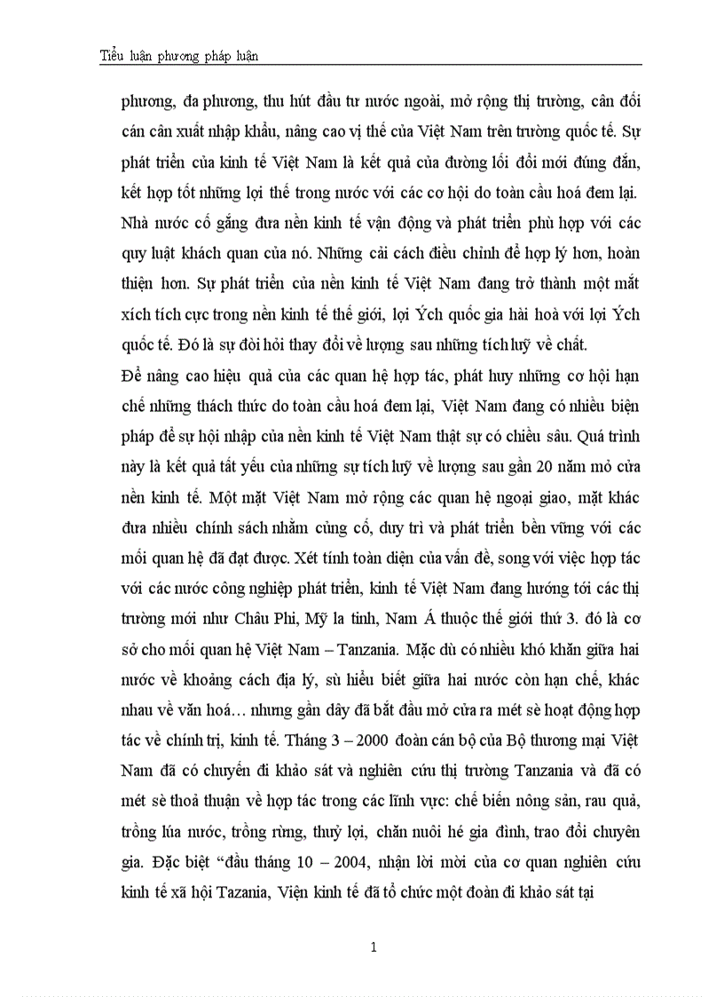 image for page Triển vọng hợp tác kinh tế Việt Nam Tanzania