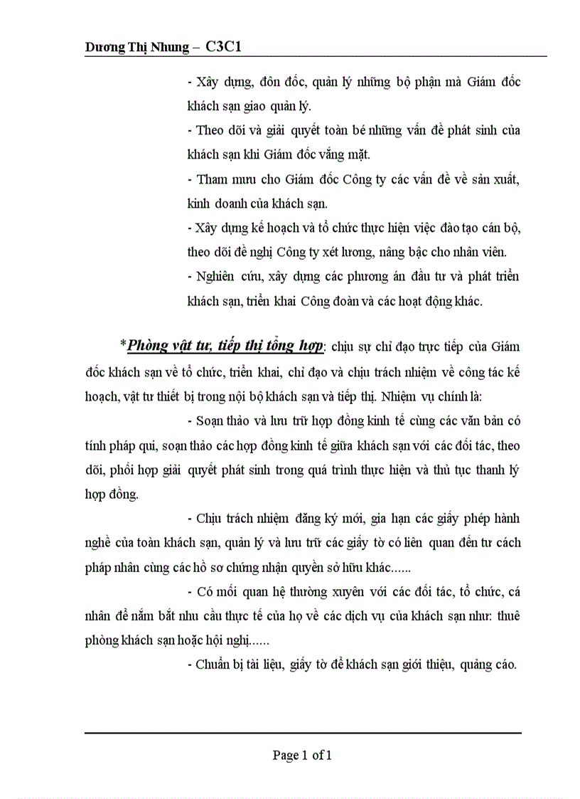 image for page Báo cáo thực tập tổng hợp về Khách sạn Hoàng Dương