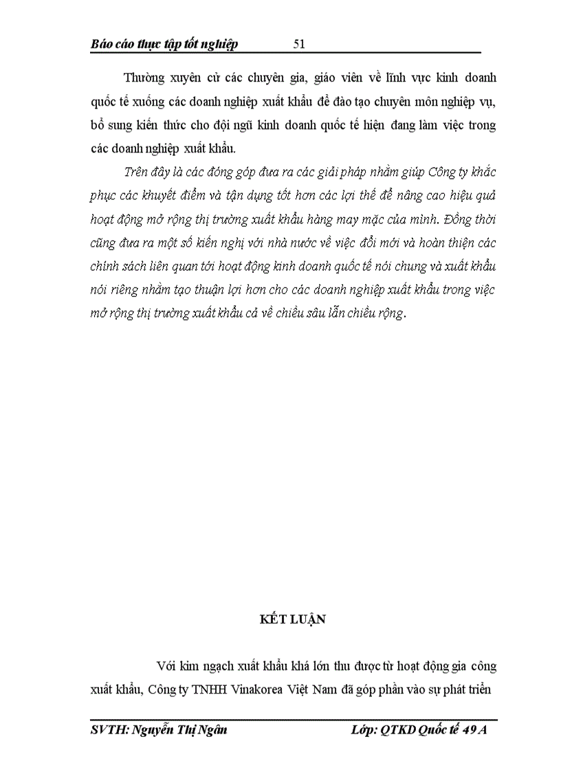 image for page Mở rộng thị trường xuất khẩu hàng may mặc của Công ty TNHH Vinakorea Việt Nam