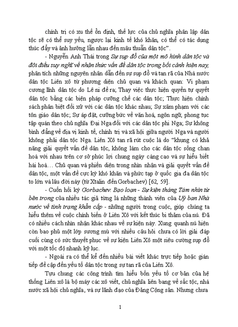 image for page Yếu tố dân tộc trong sự tan rã Nhà nước Liên bang Xô Viết 1