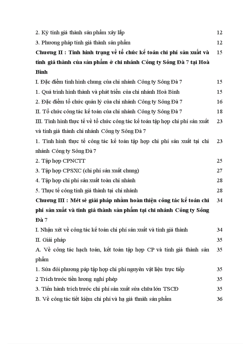 image for page Một số biện pháp nhằm hoàn thiện công tác kế toán chi phí sản xuất và tính giá thành sản phẩm tại Chi nhánh Công ty Sông Đà 7 1