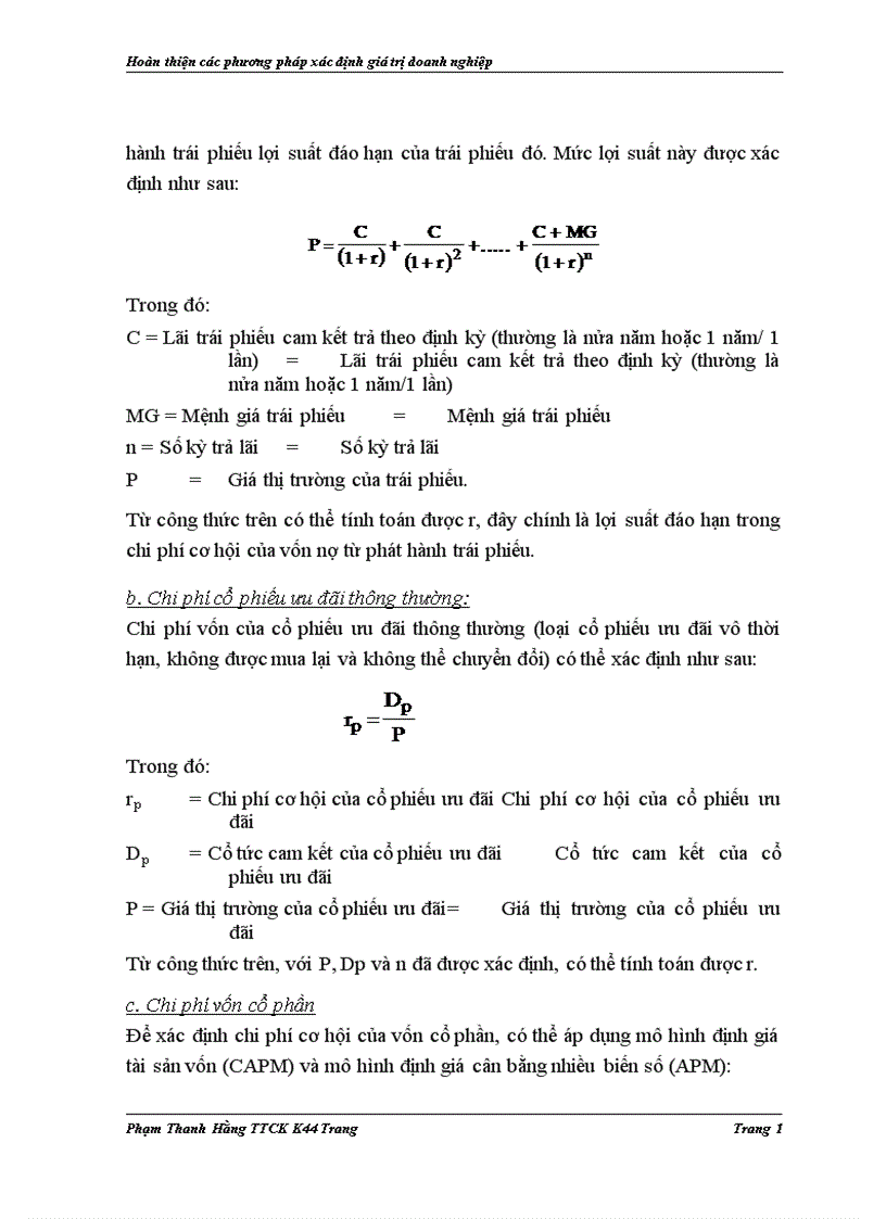 image for page Hoàn thiện các phương pháp xác định giá trị doanh nghiệp trong tư vấn cổ phần hoá tại Công ty cổ phần chứng khoán Bảo Việt