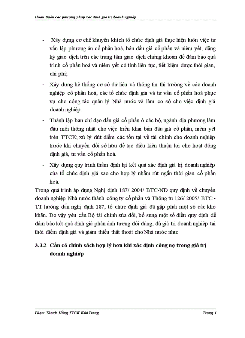 image for page Hoàn thiện các phương pháp xác định giá trị doanh nghiệp trong tư vấn cổ phần hoá tại Công ty cổ phần chứng khoán Bảo Việt