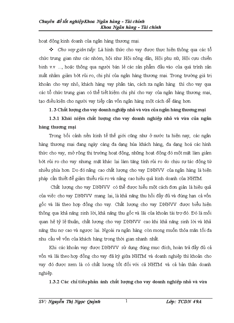 image for page Nâng cao chất lượng cho vay đối với doanh nghiệp nhỏ và vừa tại Ngân hàng thương mại cổ phần Ngoại thương Việt Nam chi nhánh Ba Đình
