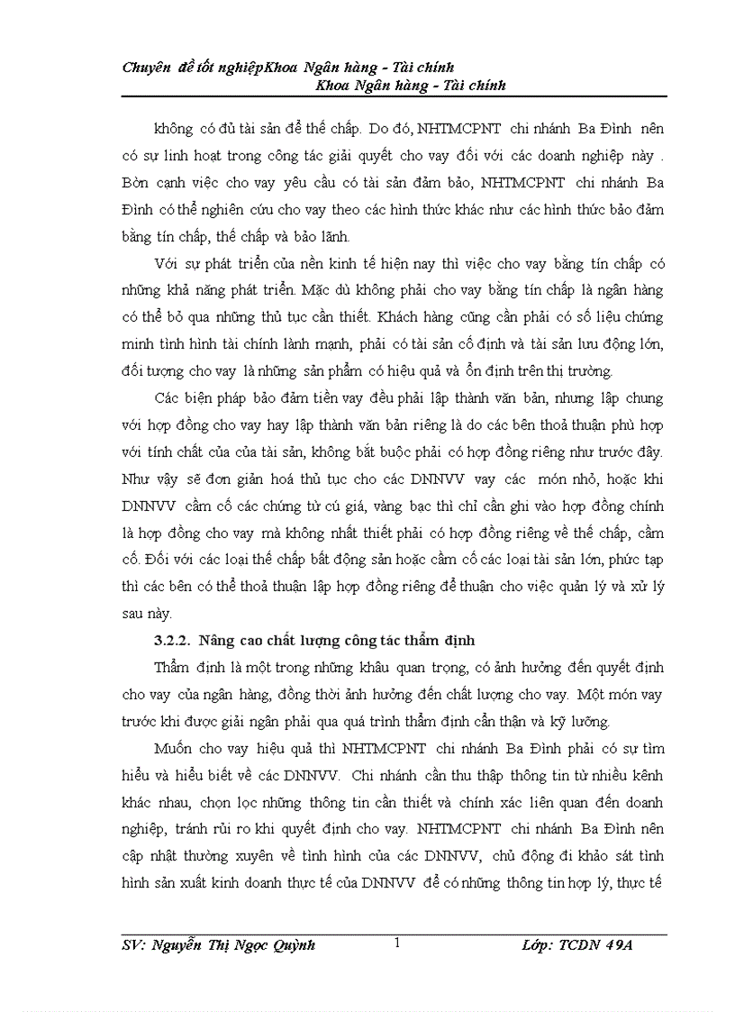 image for page Nâng cao chất lượng cho vay đối với doanh nghiệp nhỏ và vừa tại Ngân hàng thương mại cổ phần Ngoại thương Việt Nam chi nhánh Ba Đình