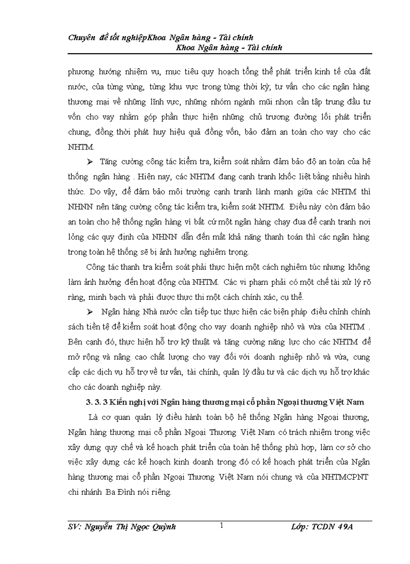 image for page Nâng cao chất lượng cho vay đối với doanh nghiệp nhỏ và vừa tại Ngân hàng thương mại cổ phần Ngoại thương Việt Nam chi nhánh Ba Đình
