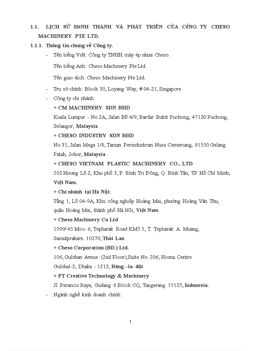 image for page Hoạt động nhập khẩu thiết bị của Công ty Cheso Machinery Pte Ltd
