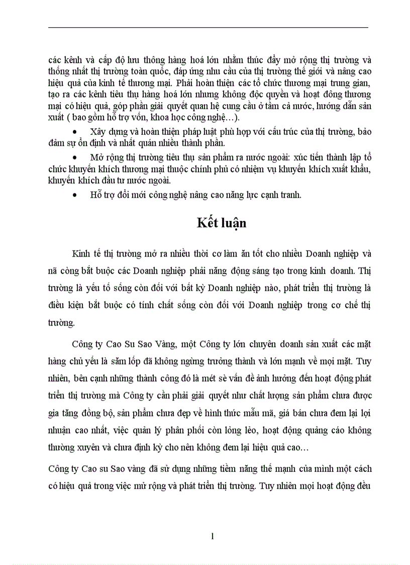 image for page Một số biện pháp nhằm phát triển thị trường tiêu thụ sản phẩm của Công ty Cao Su Sao Vàng