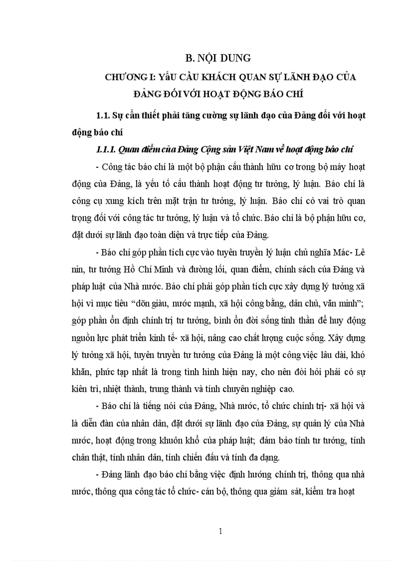 Thực trạng đảng lãnh đạo hoạt động báo chí trong quá trình đổi mới đất nước